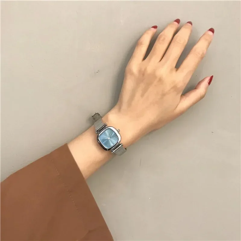 Square Stainless Steel Strap Watches Vintage Simple Quartz Women\'s Watch Alloy Small Dial Female Clock Relogio Mujer No Bracelet