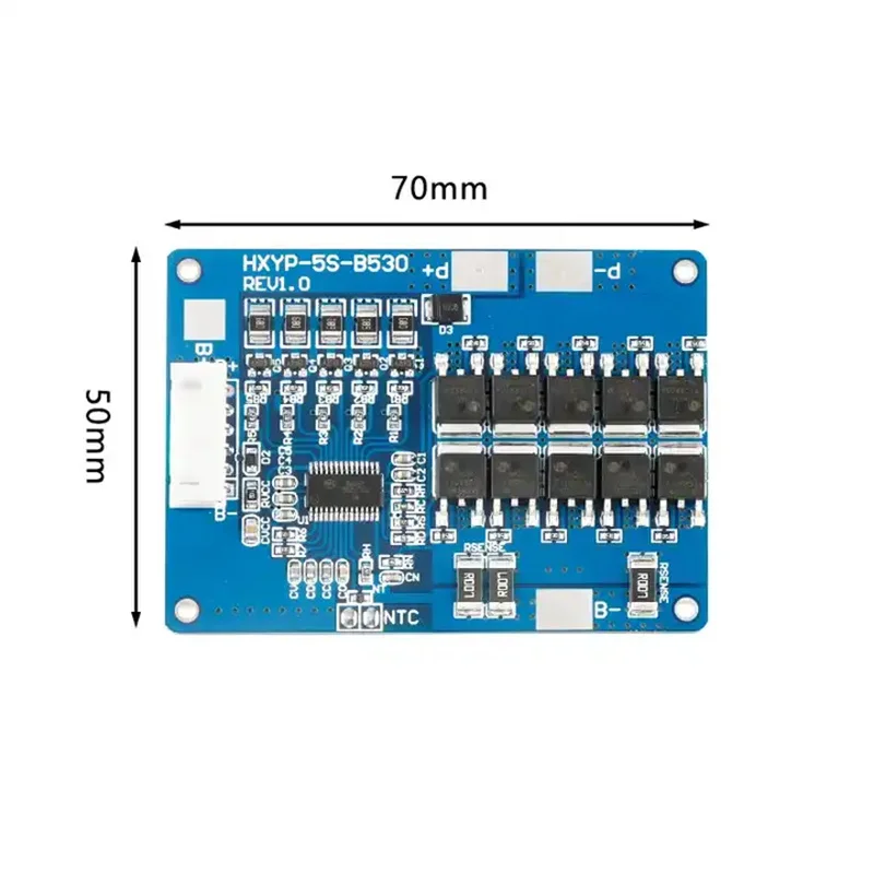 BMS Lithium Battery Protection Circuit Board, Lithium Battery Pack, Balance Carregamento Módulo com Cabo, 5S, 18V, 21V, 30A