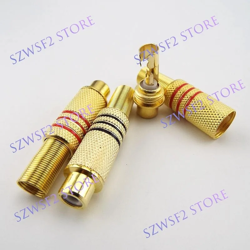 6pcs/lot Gold plated RCA female Connector plug solder type Audio Video jack adapter Connectors adapter for RCA Cable Video E2
