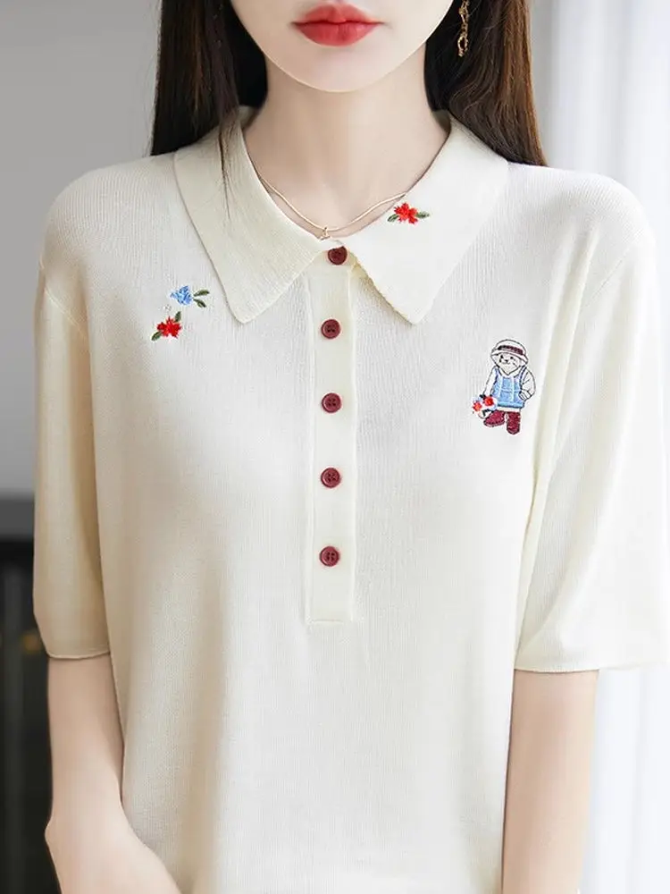 Loose  Ne ort Sve T-irt Women's Summer New Sle Korean Version Bla White Stripes Casual Overhead Top