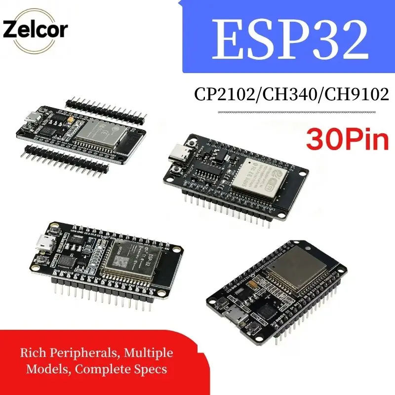 ESP-WROOM-32 ESP32 30Pin Development Board WiFi Bluetooth Dual Core IoT Board for Arduino DIY Electronic Project