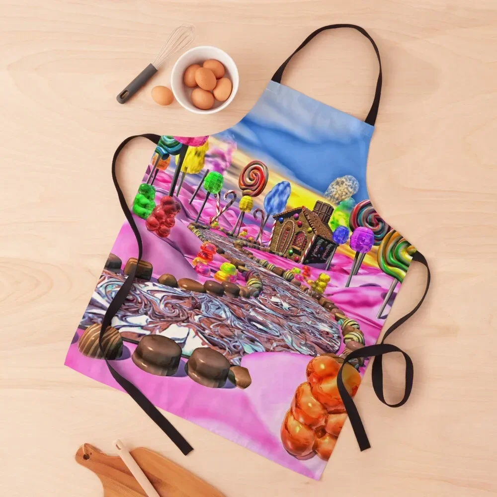 

Pink Candyland Apron Kitchen Tools Things For Home And Kitchen with pockets Apron