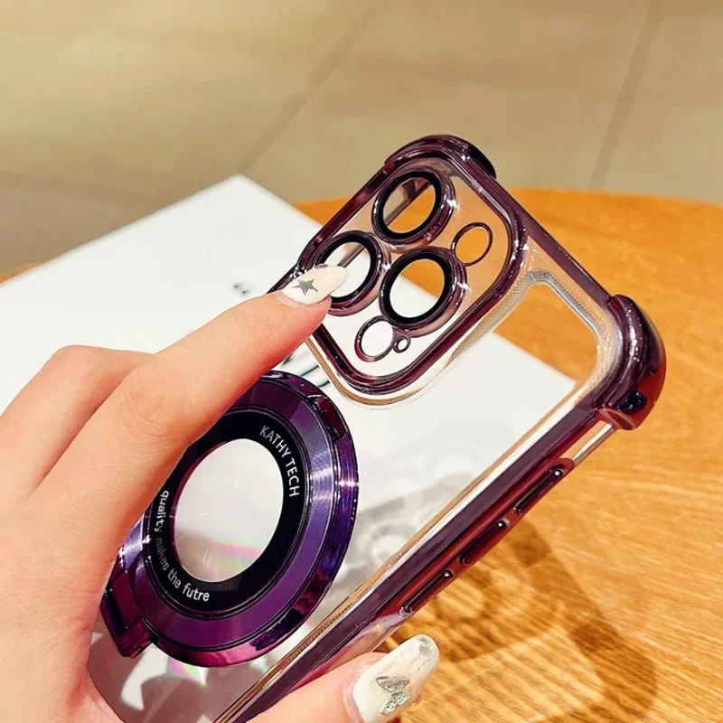 For Xiaomi 14T Pro ShockProof Glitter Plating Magnetic Bracket Case for Funda Xiaomi 14T Pro 14 T 14TPro Stand Soft Cover
