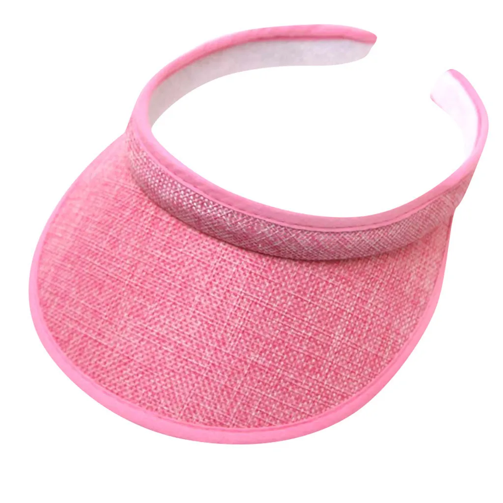 Summer Breathable Straw Air Sun Hats Men Women Adjustable Visor UV Protection Top Empty Solid Traveling Beach Sunscreen Cap