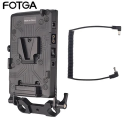 FOTGA V Mount Battery Plate Adapter V Lock Battery Fast Charging 15mm Rod Clamp Adjustable Arm D-Tap For Broadcast SLR HD Camera