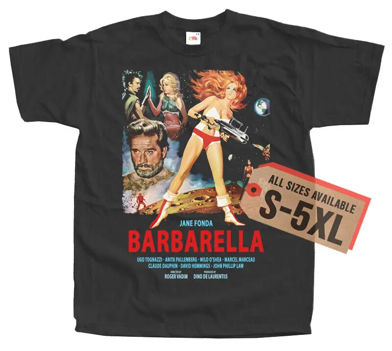 Barbarella V1 Queen of the Galaxy 1968 T SHIRT TEE black white natural S-5XL