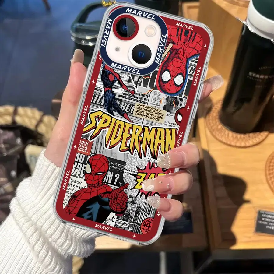 Marvel SpiderMan Transparent Clear Soft Case for Motolora Moto G22 G32 G52 G71 G72 G73 Edge 40 5G Phone Cover Shell