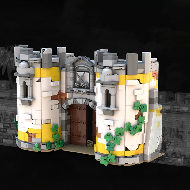 海賊要塞モデル Moc ビルディングブロック モジュール式要塞門塔モデル テクノロジーブロック クリスマス DIY おもちゃ 組み立てギフト