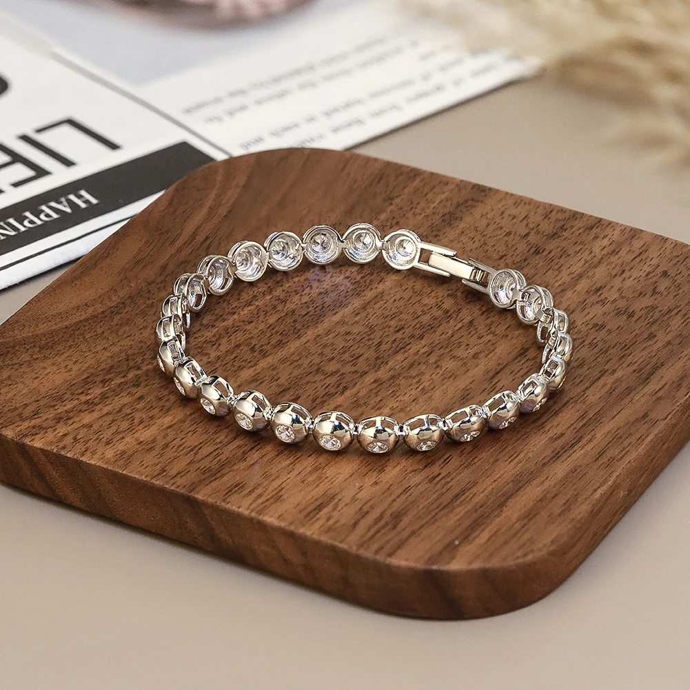 

DDXY 209 series AAAAA Cubic Zirconia tennis bracelet original s925 sterling silver plated 18k white gold men and women bracelet