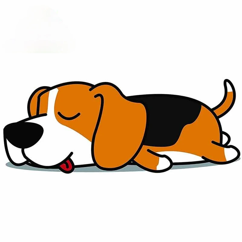 Interesting Car Sticker for Cute Sleepy Lazy Beagle Puppy Dog Cartoon Fine Decal DIY Motorcycle AUTO Stickers ,15cm X 7.5cm