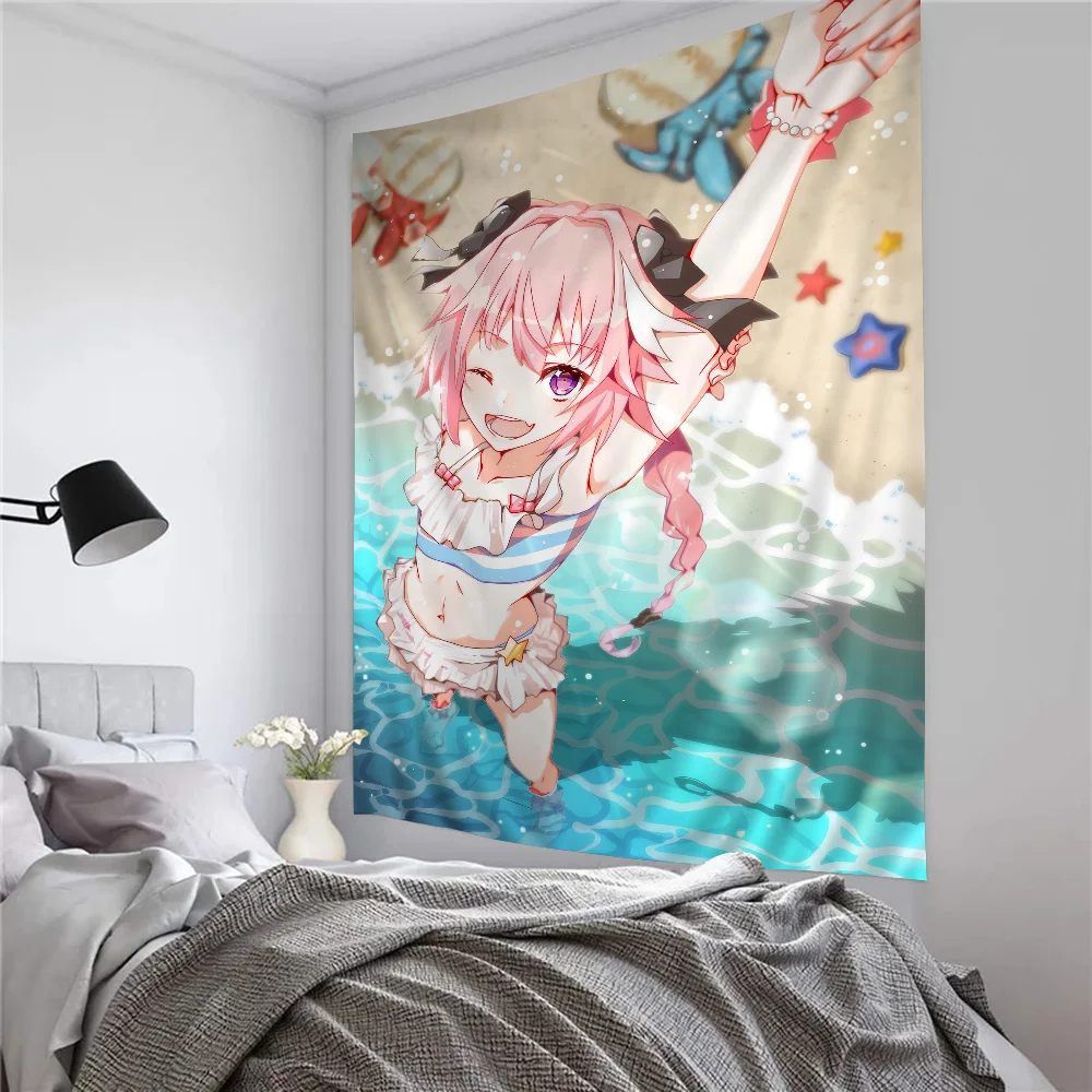 Anime Cute Fate Apocrypha Astolfo Tapestry Anime Tapestry Hanging Tarot Hippie Wall Rugs Dorm Wall Hanging Sheets