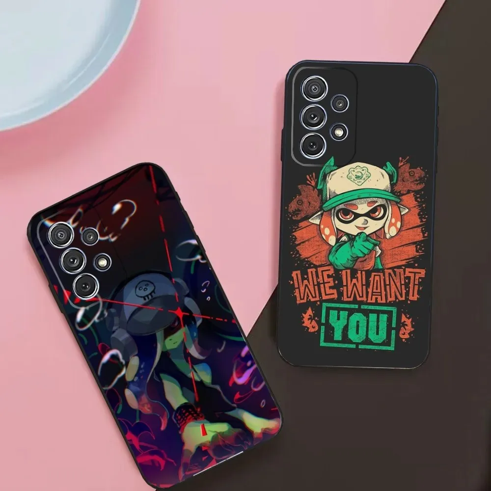 Game S-Splatoon Phone Case For Samsung Galaxy A13,A21s,A22,A31,A32,A52,A53,A71,A80,A91 Soft Black Phone Cover