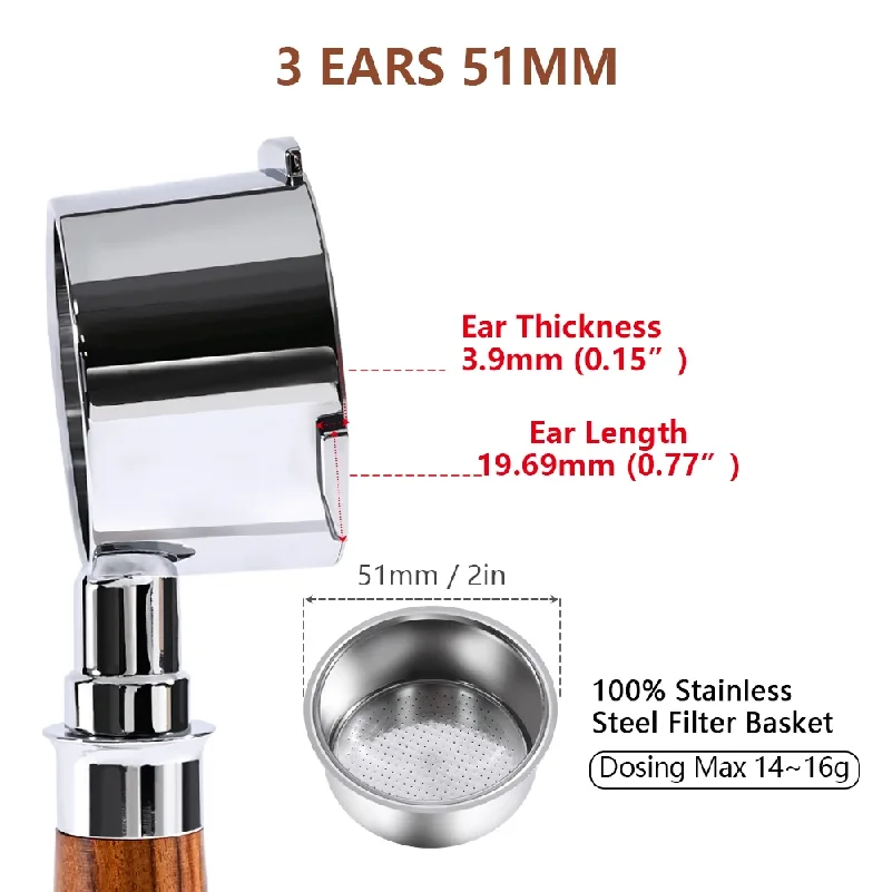 Coffee Bottomless Portafilter 51mm For Homix H11 Oster Cecotec Hibrew 1 2Cup Replacement Filter Basket Espresso Maker Accessorie view 4