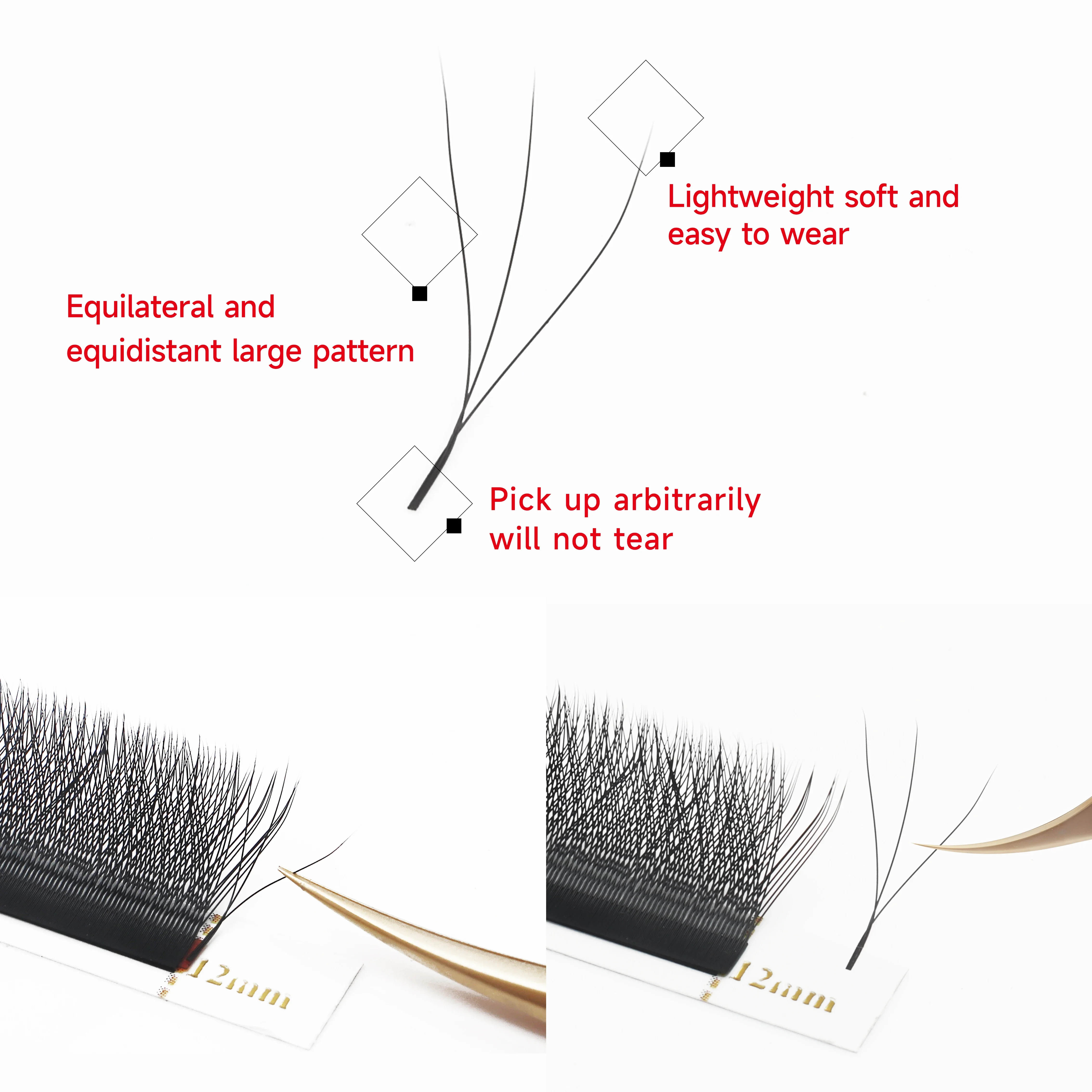 XIUSUZAKI W رموش ملحقات المزهرة المشجعين مسبقة الصنع الرموش ملحقات لينة ثلاثية الأبعاد ث الفردية مروحة مسبقة الصنع الرموش الصناعية