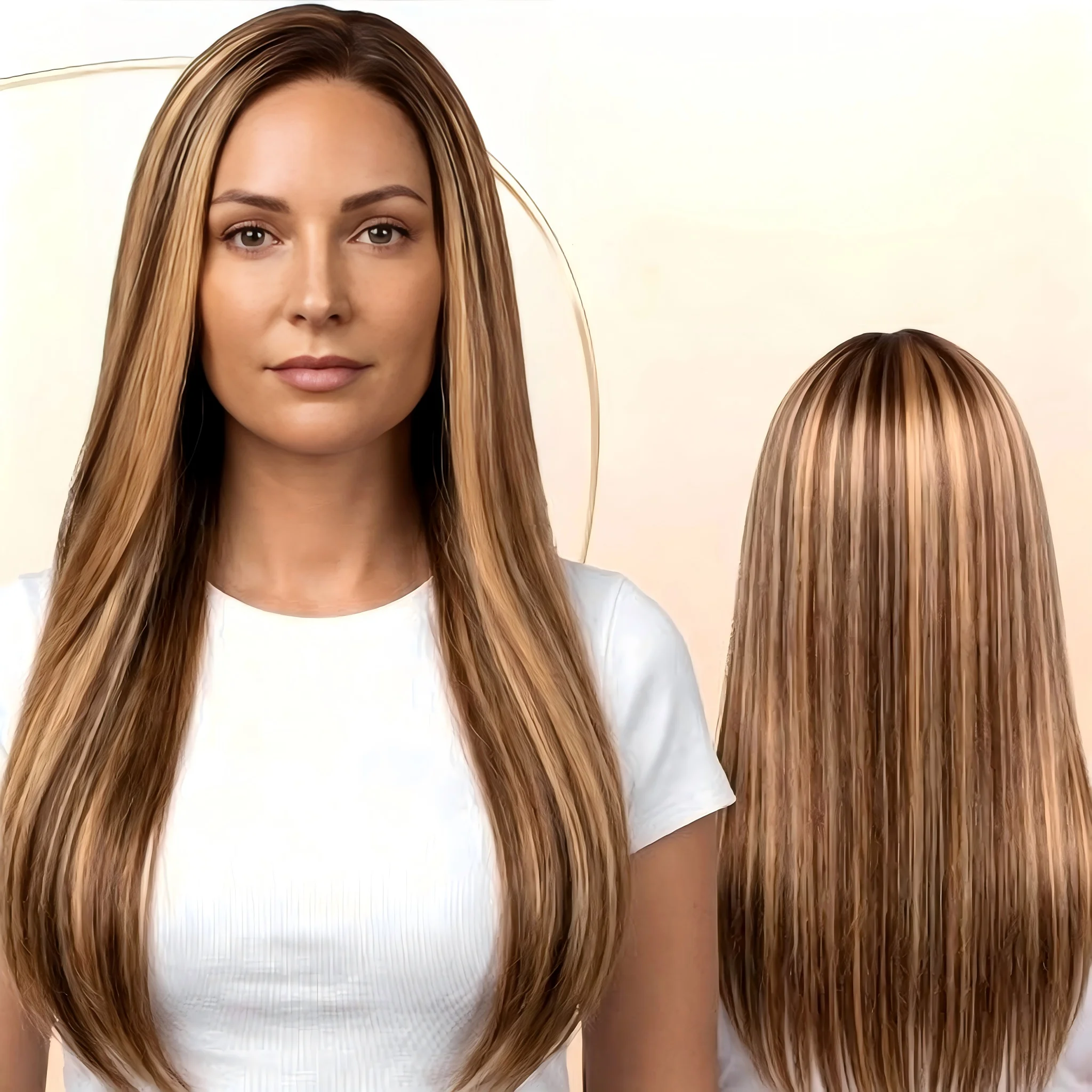 

13x4 Honey Blonde Lace Front Wigs 4/27 Highlight Long Straight Lace Front Wig Brown and Blonde Wig for Black Women 32 Inch Suitable For Everyday Wear