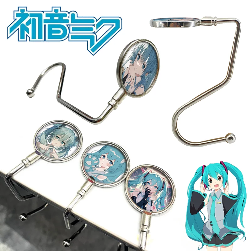 

Hatsune Miku Schoolbag Hook Kawaii Student Desk Side Pannier Bag Removable Portable Purse Hook Handbag Holders Organizer Gifts