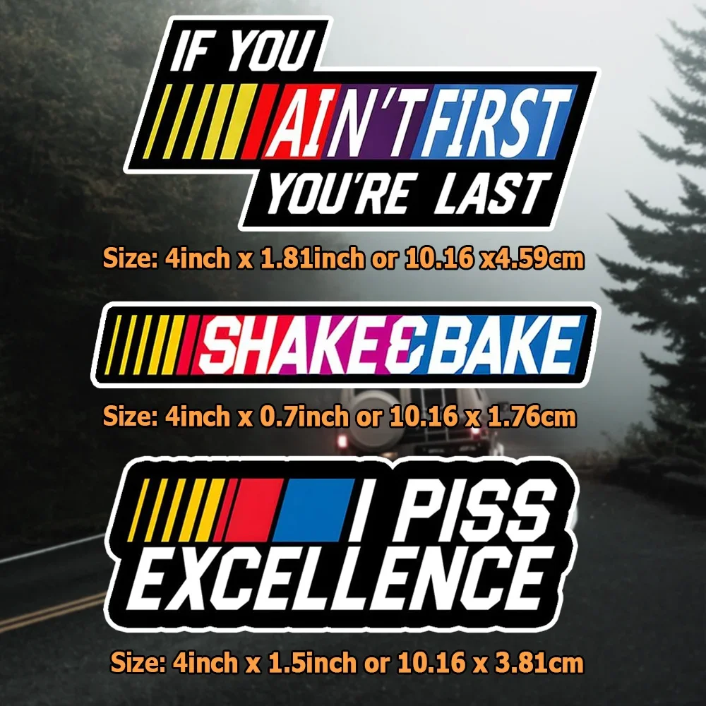 3Pcs Ricky Bobby Racing Quote Stickers, 