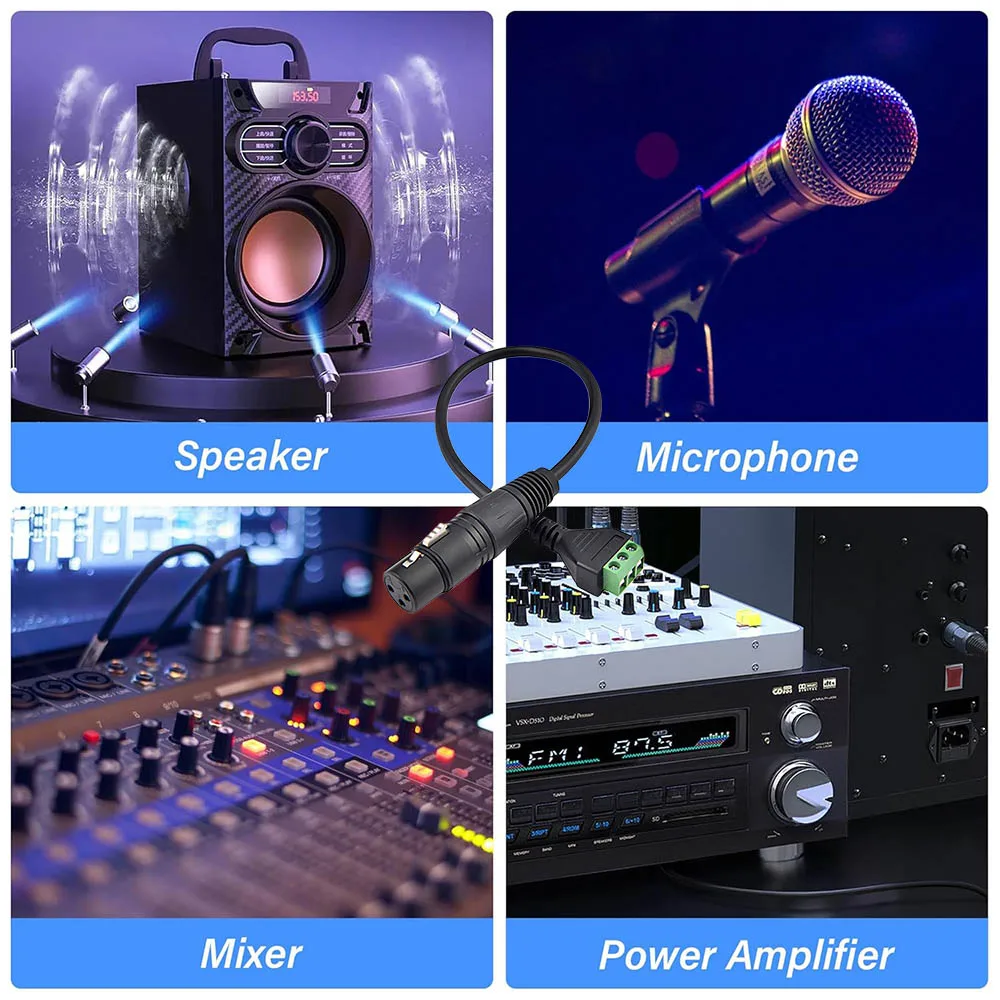 1 قطعة XLR 3 دبوس أنثى إلى 3 دبوس المسمار محول طرفي كابل محول لمكبر الصوت ميكروفون معدات الصوت الأداء المباشر