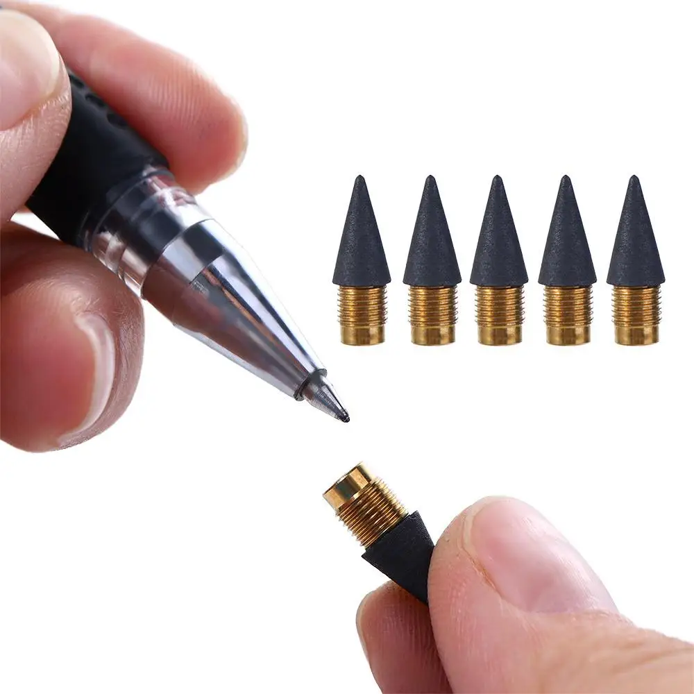 

5Pcs No Ink Pen Universa Replaceable Graphite Pen Pencil Tip Head Eternal Pencil Head Inkless Pencil Eternal Eternal Pencil Nib