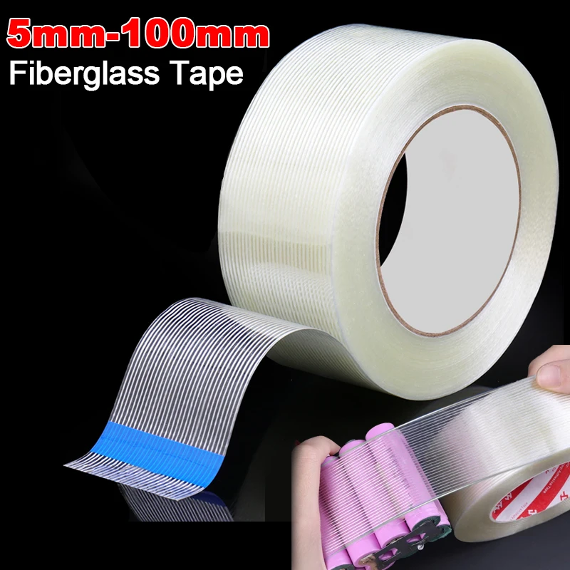 Insulation Wrap Strong Stripes Fiberglass Tape Lithium Battery Pack Single-sided High Temperature Resistance Adhesive Fixed Seal