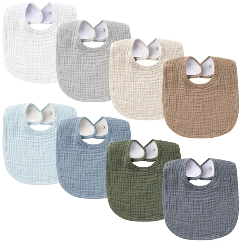 Muslin Baby Bibs Soft Cotton Burp Cloth for Teething and Drooling Unisex Boys Girls Infant Drool Bibs