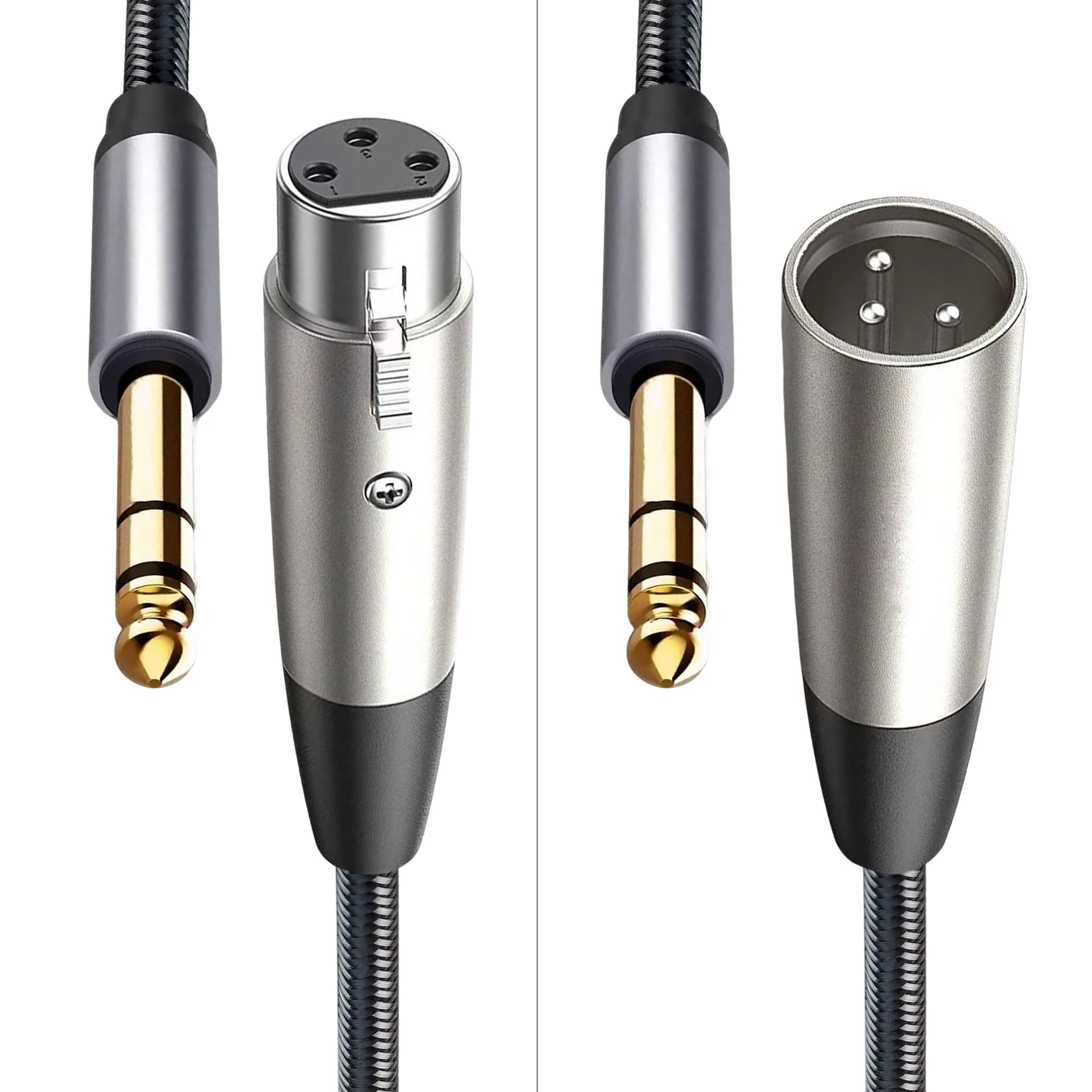 

Balanced 1/4 TRS 6.5mm Male To XLR Interconnect Cable XLR(3-Pin) To 6.35mm Audio Braided Cor for Guitar Microphone Speaker Mixer