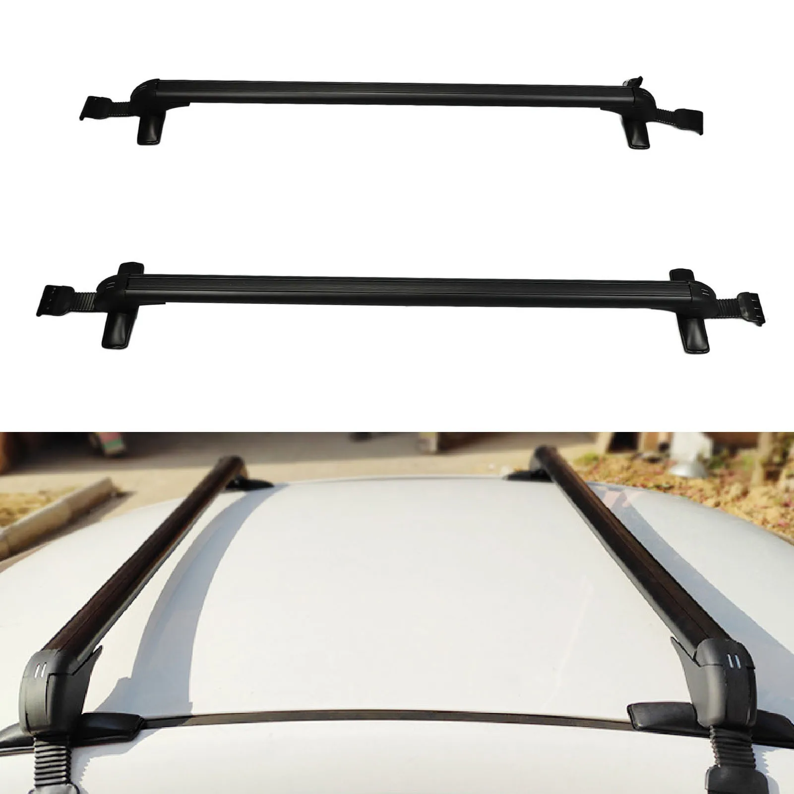 Car Roof Luggage Rack Aluminum Alloy Stainless Steel Roof Top Cargo Carrier Mount Rack with Protective Pads for Long Trips