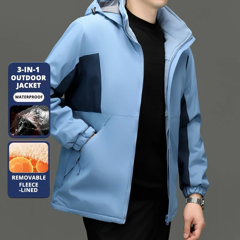 الراقية عكسها 3 في 1 تبادل الصوف مبطن الرجال الرياضة سترة خارجية سترة سترة واقية يندبروف Anorak معاطف أبلى