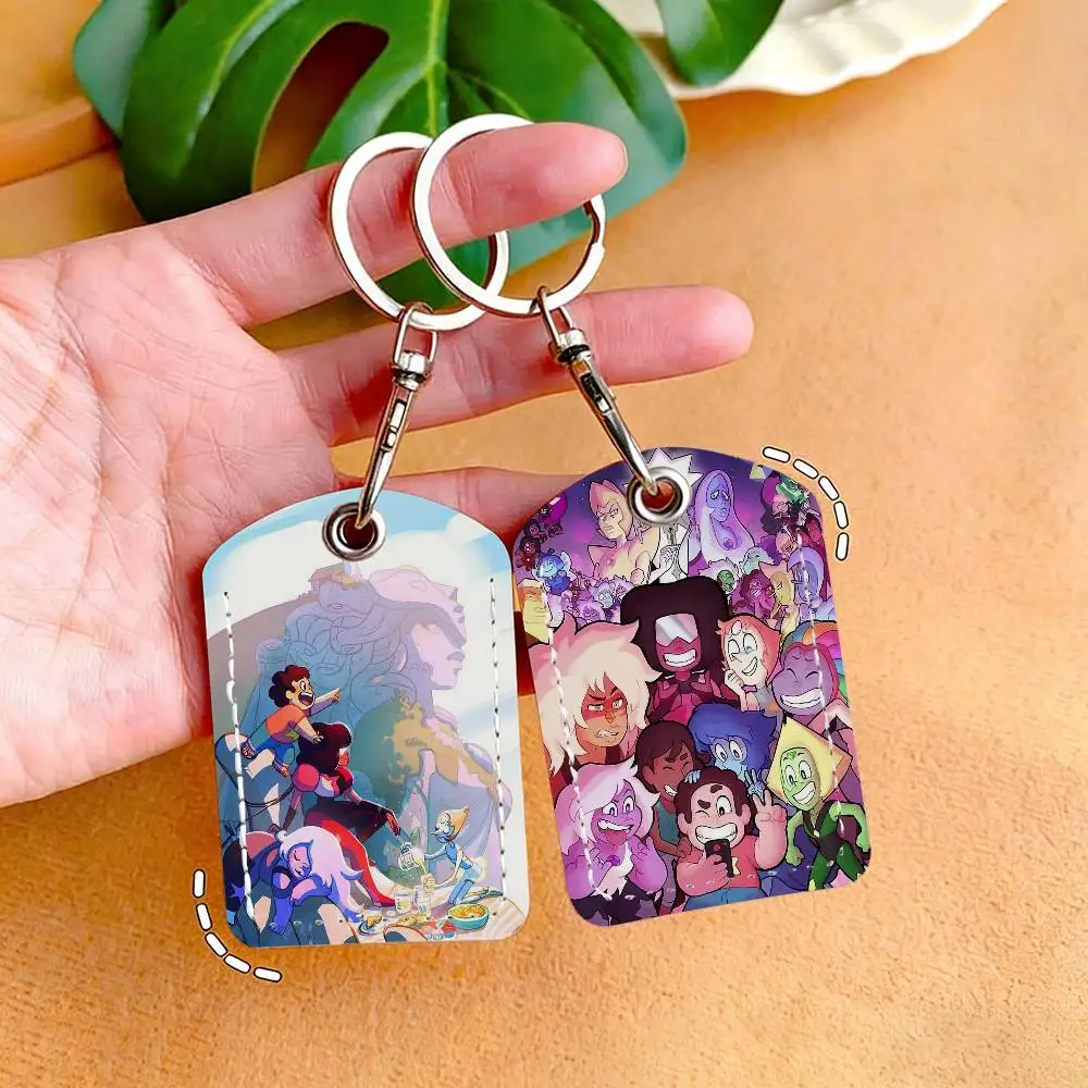 Cartoon Steven U-Universe Card Holder Keychain Key Ring Door Lock Access Protective Case For Security Gift