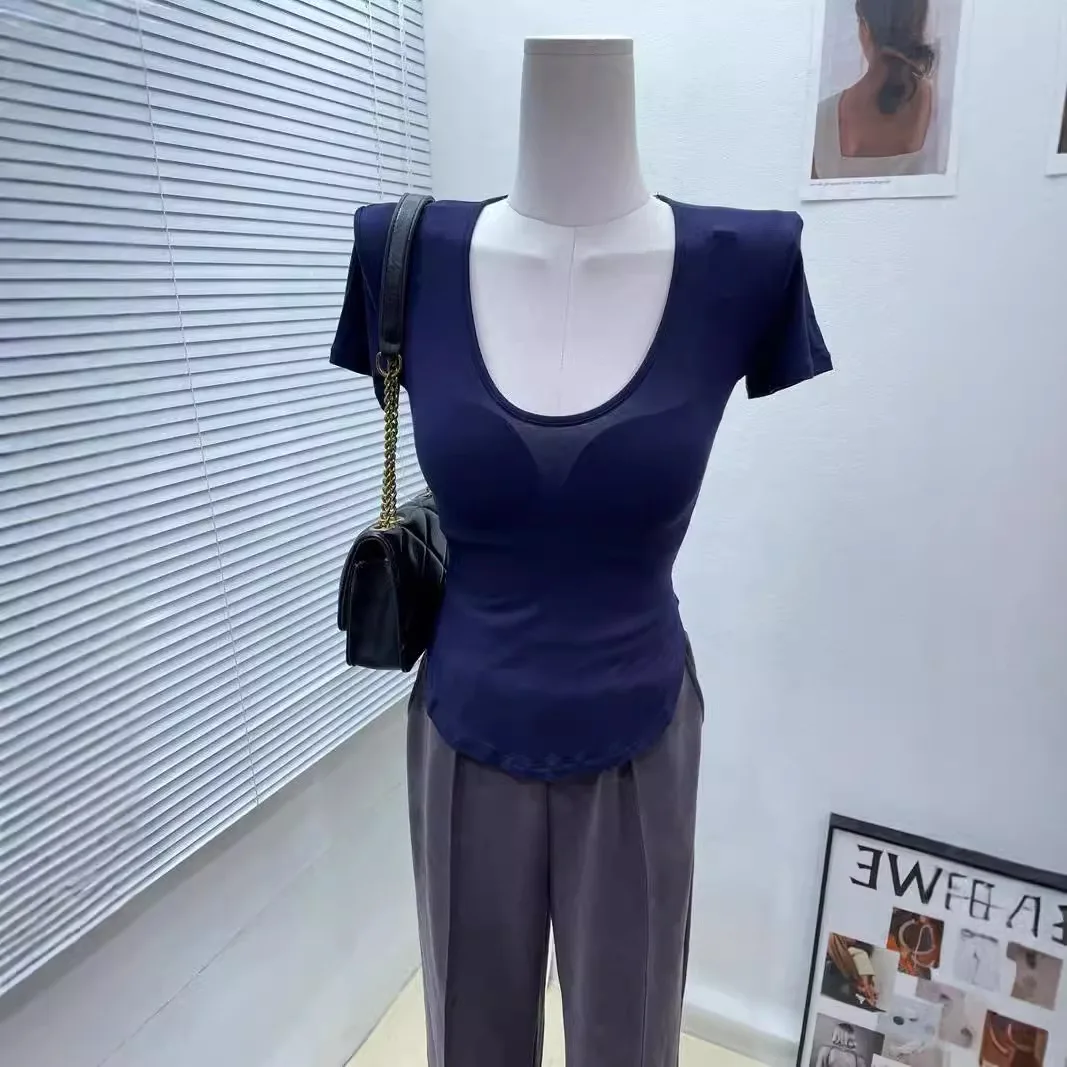 

Сексуальный облегающий топ с асимметричным разрезом и завышенной талией для женщин, из модала, летняя одежда, чистое эротическое влечение