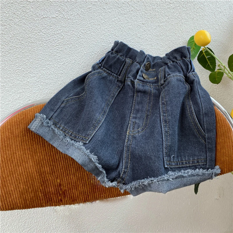 Summer Girls Short Denim Shorts for Children Fashion Breathable Worn-out Jeans Toddler Kids Casual Short Pants Teenager Clothes