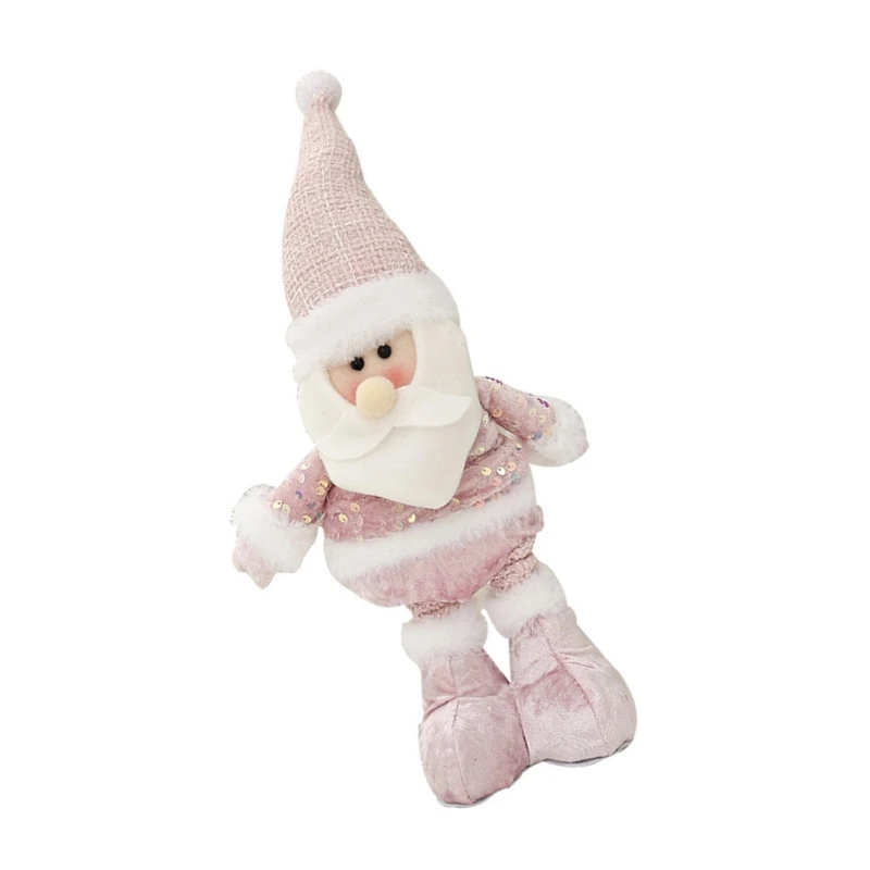 Boneka Berdiri dengan Dapat Diperpanjang Dekorasi Santa/Manusia Salju/Rusa Ornamen Pajangan Meja Liburan Buatan