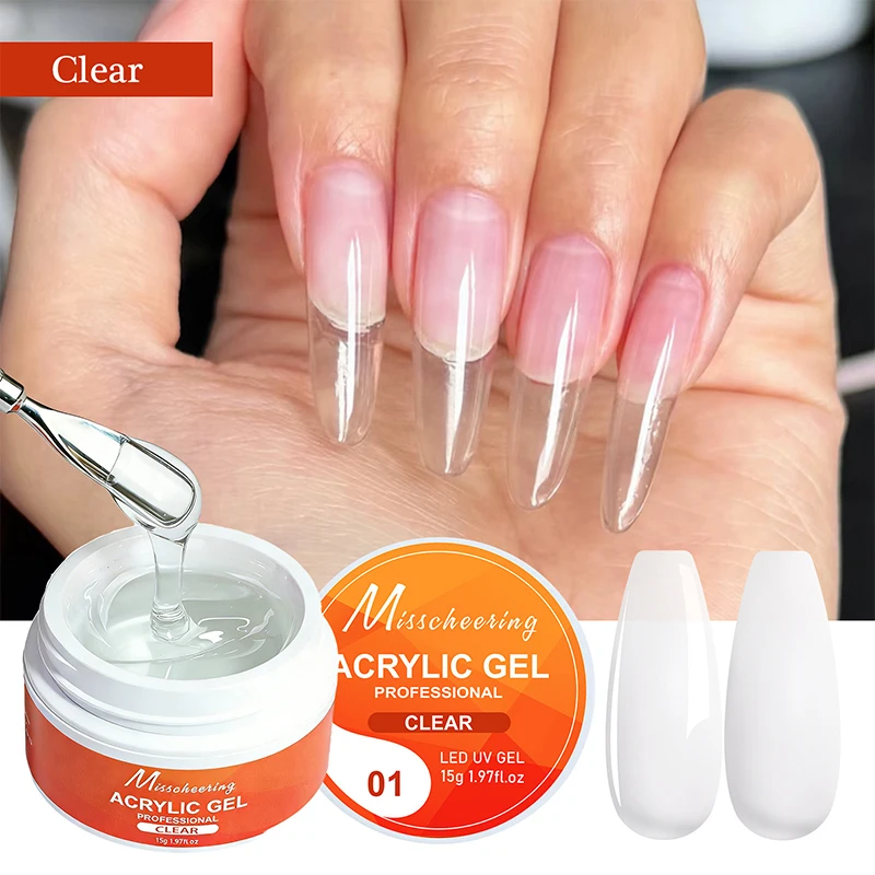 15g /Jar Poly Nail Gel UV LED Cured Builder Nail Gel Acrylic Crystal Nail Extension Gel For Nails DIY At Home Salon