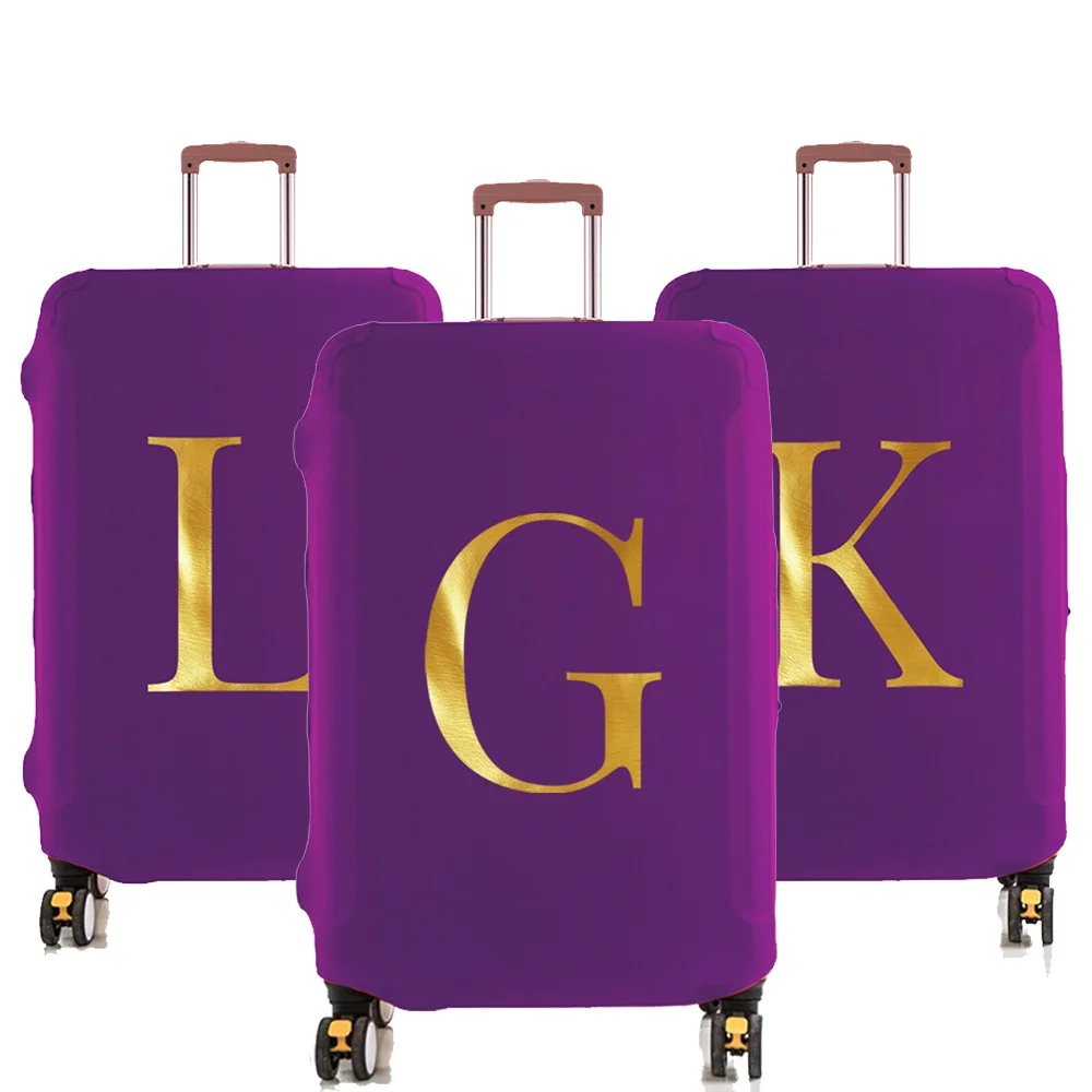 Travel Suitcase Dust Cover Luggage Protective Cover Apply 18-28Inch Trolley Case Letter Initials Series Print Travel Accessories