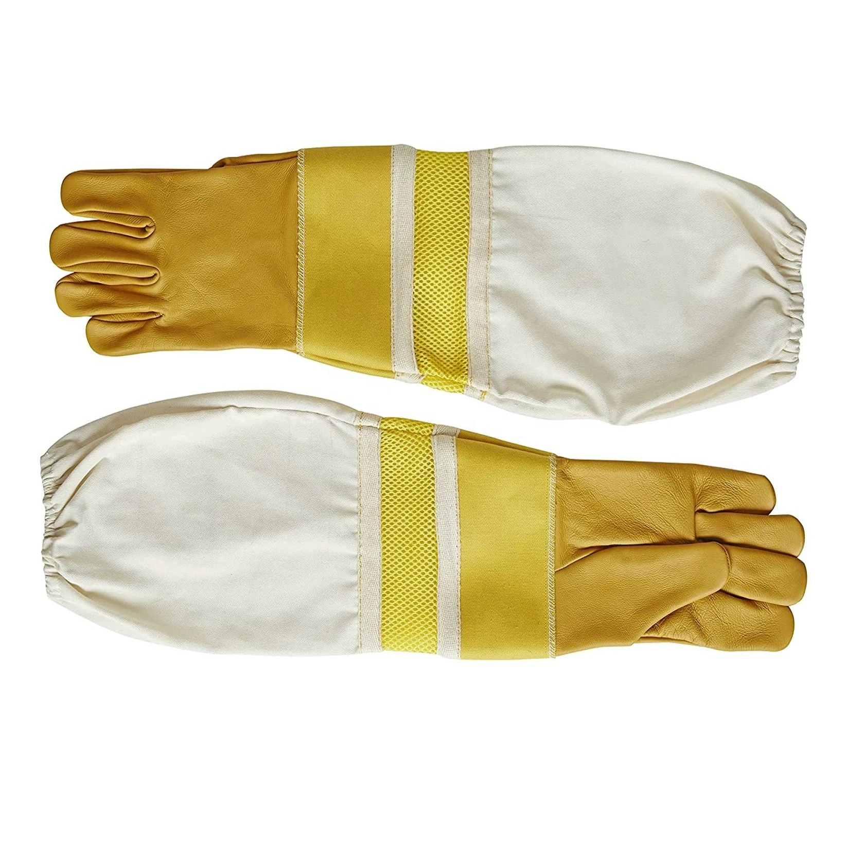 

Premium XL Cowhide Beekeeper Gloves Long Canvas Sleeves Cotton Liner Reasonable Price Beekeeping Safety Hand Arm Protection