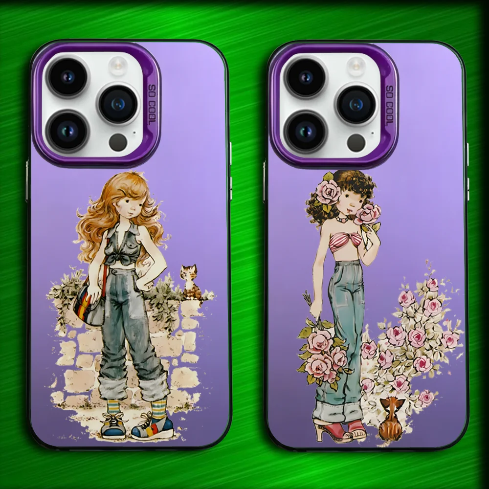 Sweet S-Sarah Kay Phone Case For iPhone 16,15,14,13,12,11,Mini,Pro,MAX Purple Matte Silicone Cover