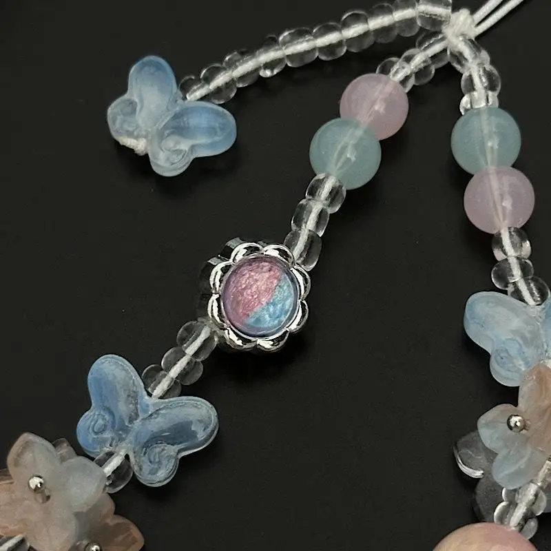 الربيع الطازجة فراشة الحب مطرز سلسلة الهاتف المحمول CCD كاميرا حقيبة معلقة سلسلة Ins جو الشعور #6