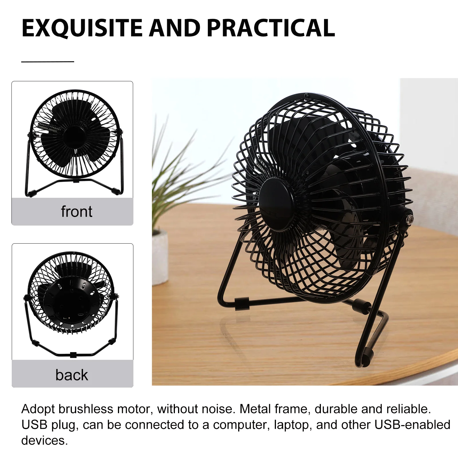 Mini USB LED Klok Koelventilator Draagbare Metalen Temperatuurweergave voor Thuis Bureau Gebruik USB Fan LED Klok Bureau