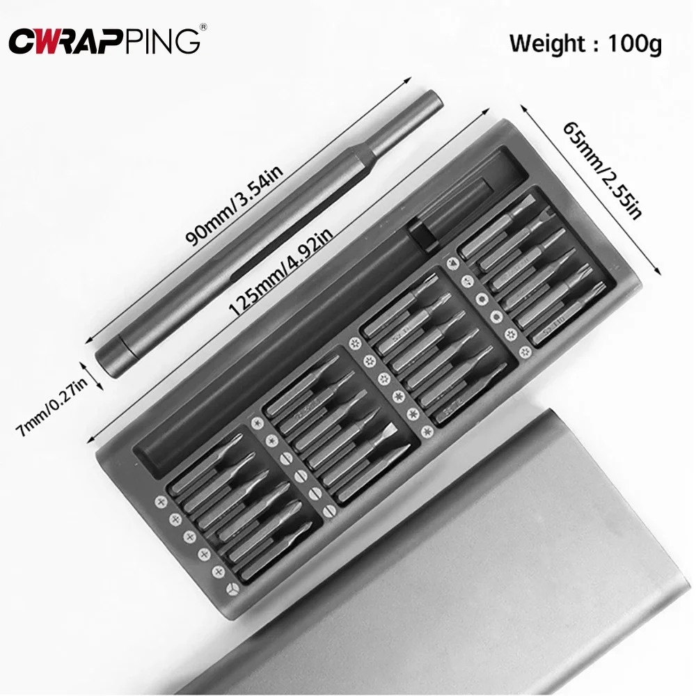 25 in 1 Precision Screwdriver Set Screw Driver Se Hexagonal Flat Head Magnetic Screwdriver Head for Car Computer Phone Home Use