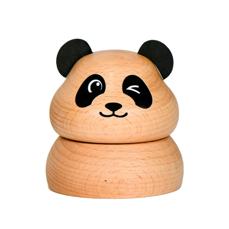 Rotating Wooden Music Box Animal Carvings Classical Melodies Handmade Home Decors