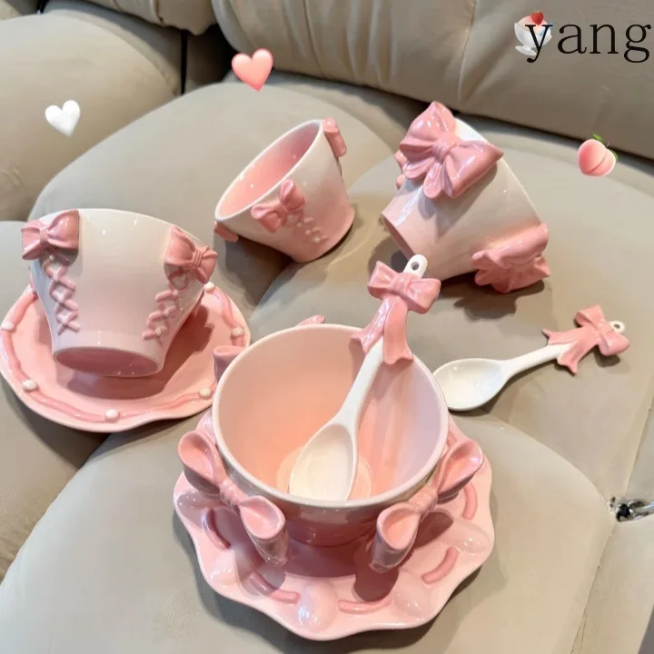 CX bow girl heart rice bowl good-looking rice bowl ceramic household