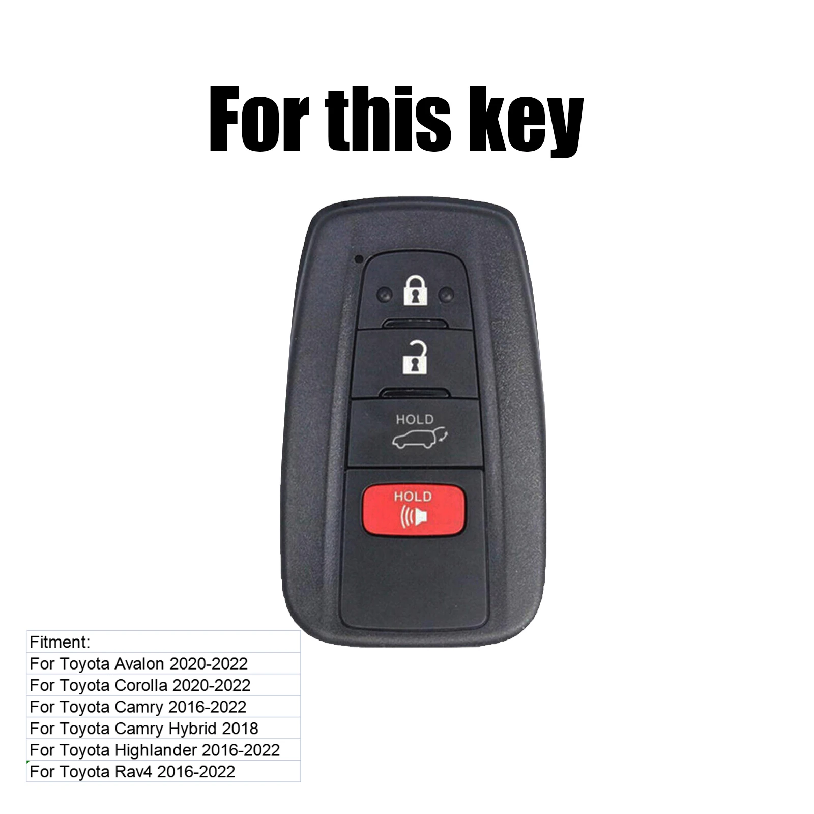 4 زر سيارة حلقة رئيسية سلسلة فوب غطاء حامي شل حامل لتويوتا هايلاندر rav4 كامري الهجين كورولا أفالون 2021 22