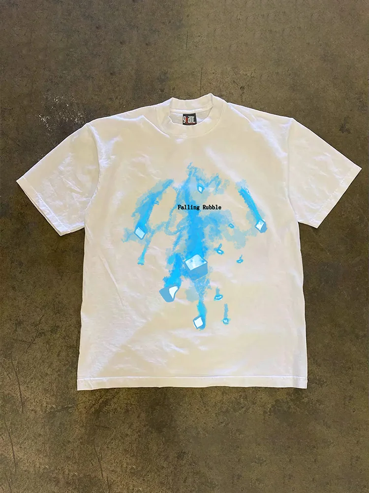 Loose Fit Cotton Short Sleeve T-Shirt Unisex Casual Comfortable Breathable Pure Cotton Double Thread T-Shirt for Summer