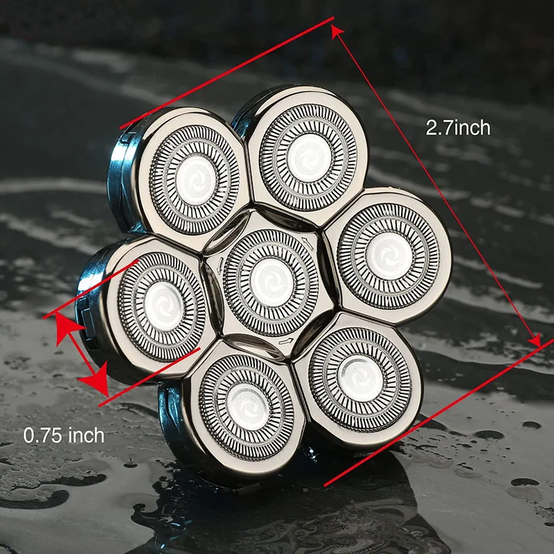 Replacement for Head Shavers 7 Heads Beard Hair Replacement for Razor for Head for Bald Men Universal Interf