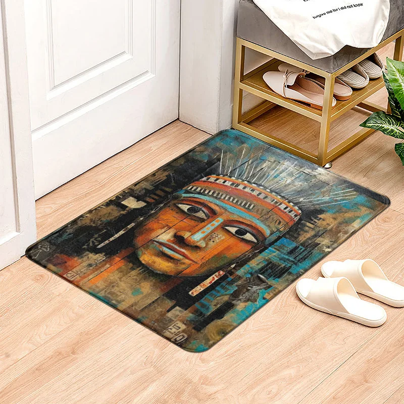 House entrance carpet Home door mat Living Room Bath Foot bathroom non-slip water absorption rugs ancient Egypt pharaoh retro