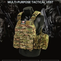 Military Modular Tactical Vest Full Set Tactical Vest Quick Detachable Plate Carrier Outdoor Hunting Training Tactical Equipment