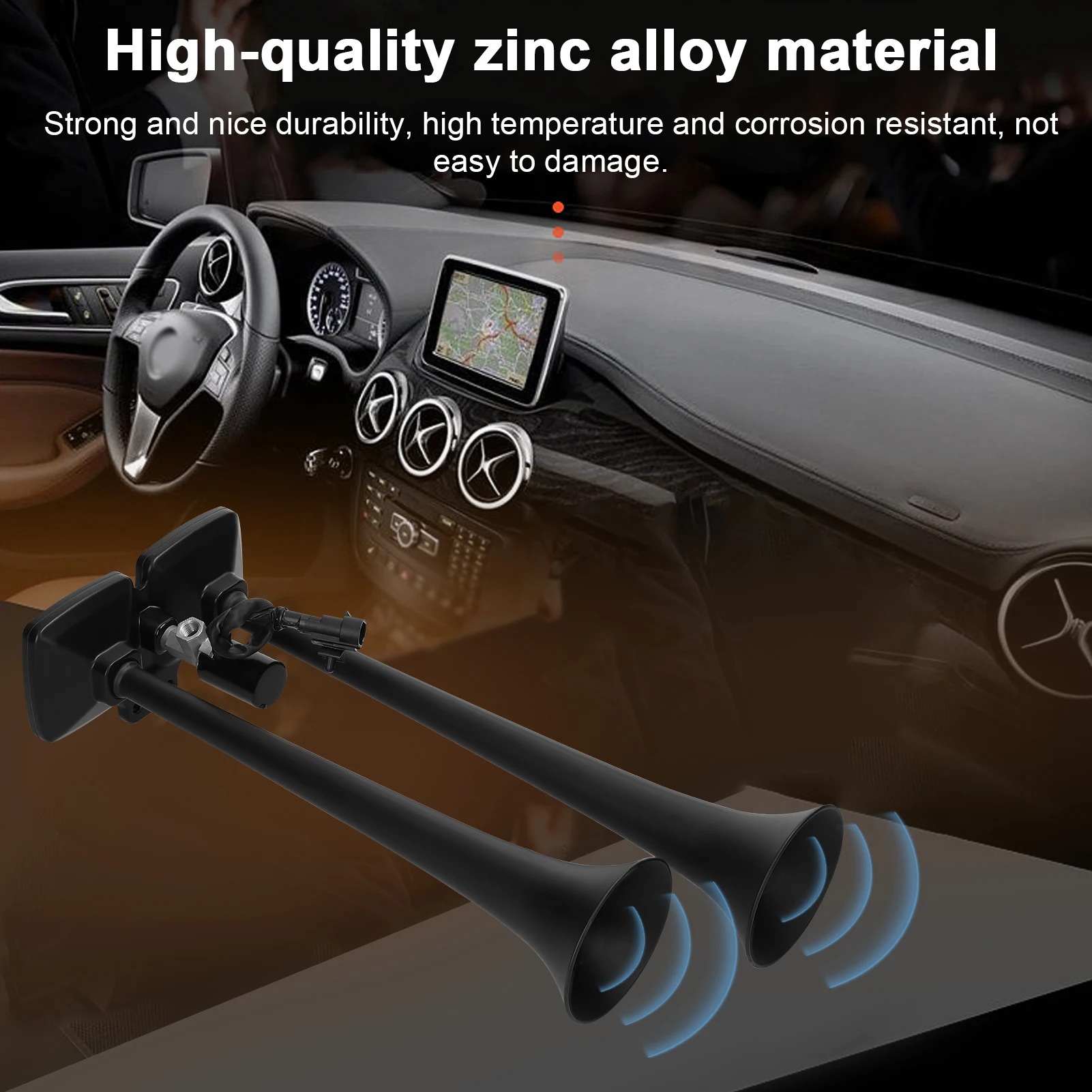 

150DB Air Horn 150dB Dual Trumpet Air Horn Loud Electric Horn 12-24V with Solenoid Valve for Car Truck RV Marine Boat Air Horn