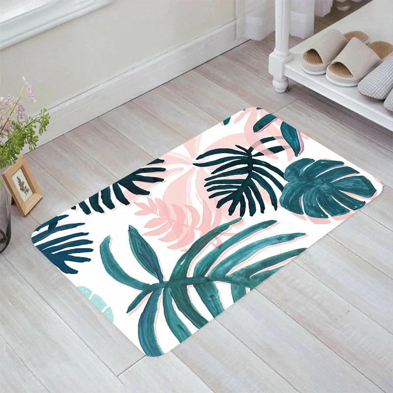 

Tropical Plants Floor Mat Living Room Kitchen Rug Rugs Home Doormat Entrance Door Carpets Balcony Foot Carpet Mats Bathroom Bath