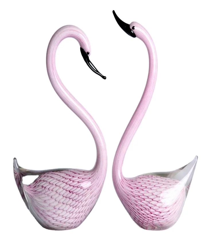 Handmade glass swan handicrafts wholesale home decoration supplies