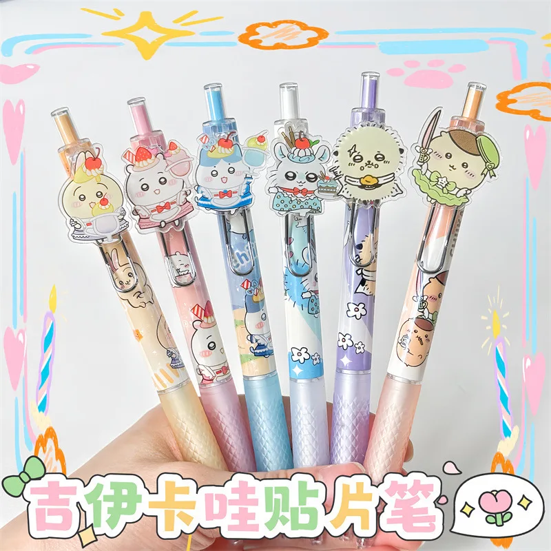 Kawaii Chiikawas Gel Pen Carbon Pen Ball Pen Black 0.5Mm Cartoon Student School Supplies Cute Kids Toys Birthday Gift For Girls